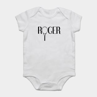 Roger Federer fan tennis racket Baby Bodysuit